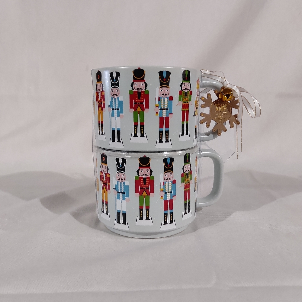 NEW Market Finds 2 PC Nutcracker Oversized Mugs